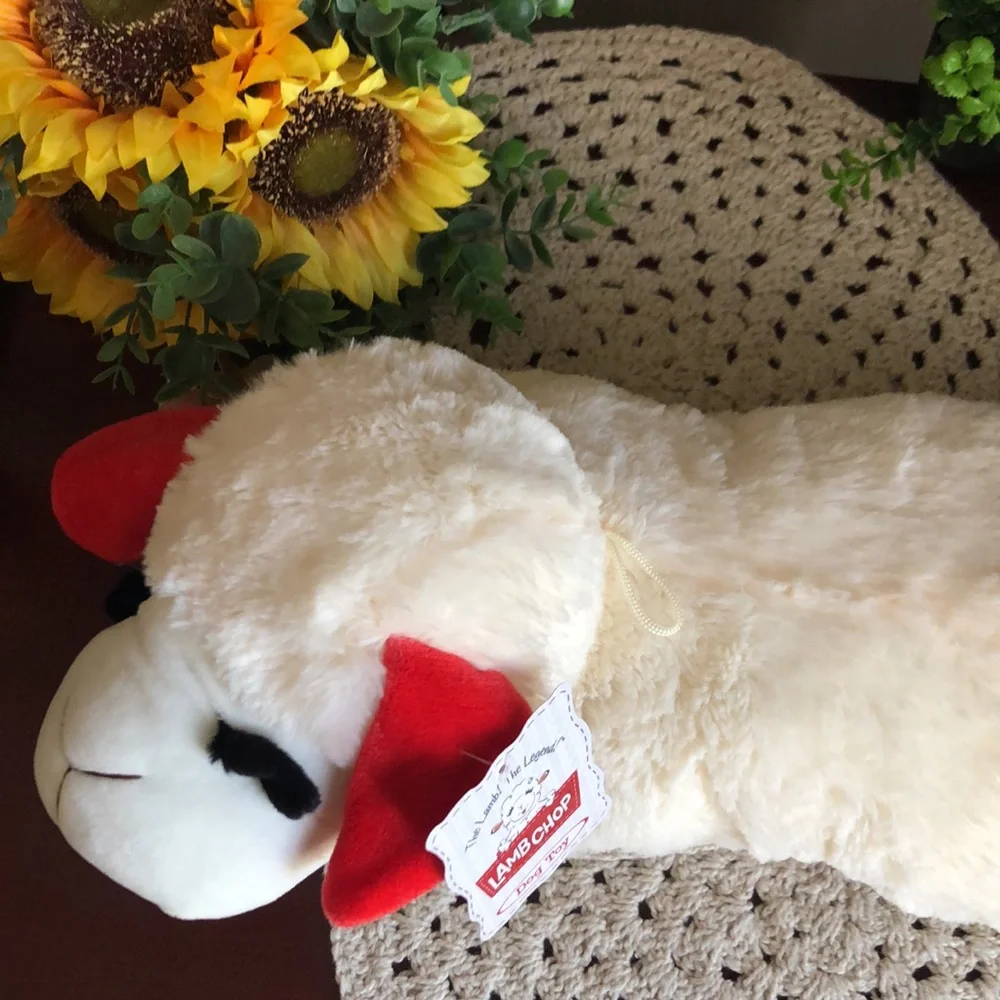 Plush Lamb Chop with Reindeer Paws Dog Toy